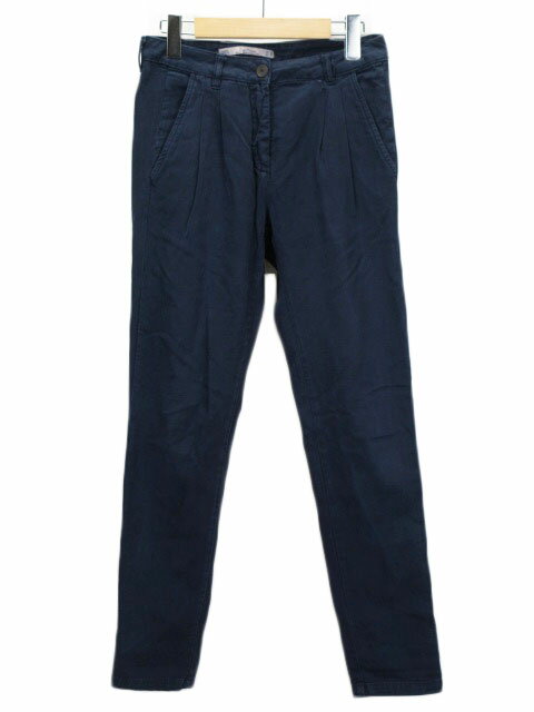 【中古】ザラウーマン ZARA WOMAN パンツ スリム コットン 34 紺 ネイビー レディース 【ベクトル 古着】 220725