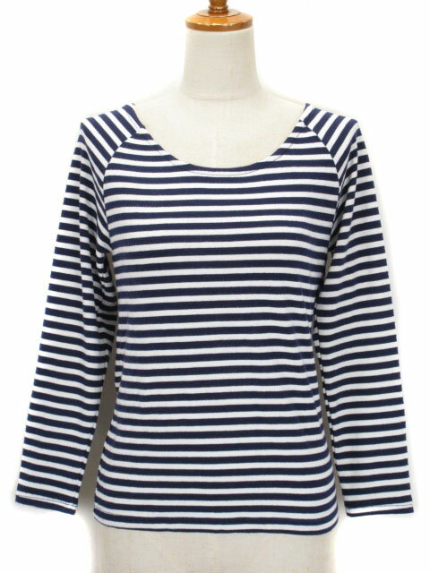 【中古】ビーラディエンス BE RADIANCE カットソー ボーダー 長袖 F 紺 ネイビー 白 ホワイト レディース 【ベクトル 古着】 221127