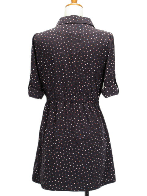 【中古】ティティー&コー TITTY&CO ブラウス シャツ チュニック 総柄 五分袖 F 紺 ネイビー レディース 【ベクトル 古着】 221128