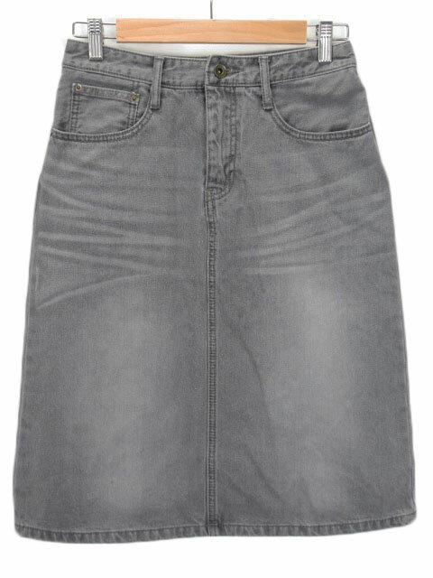 【中古】ジャーナルスタンダード JOURNAL STANDARD スカート タイト デニム USED加工 40 グレー レディース 【ベクトル 古着】 240804