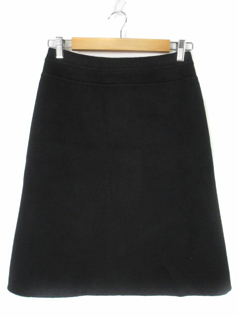 【中古】スピック&スパン Spick&Span スカート 台形 アンゴラ カシミヤ 36 黒 ブラック レディース 【ベクトル 古着】 230122