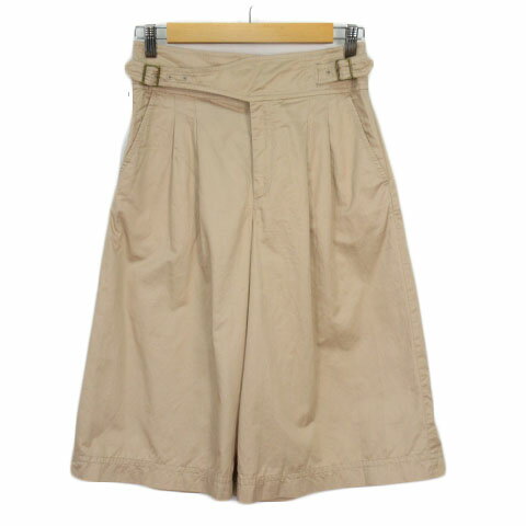 【中古】マカフィー MACPHEE トゥモローランド パンツ クロップド ガウチョ コットン リネン 38 ベージュ レディース 【ベクトル 古着】 241005