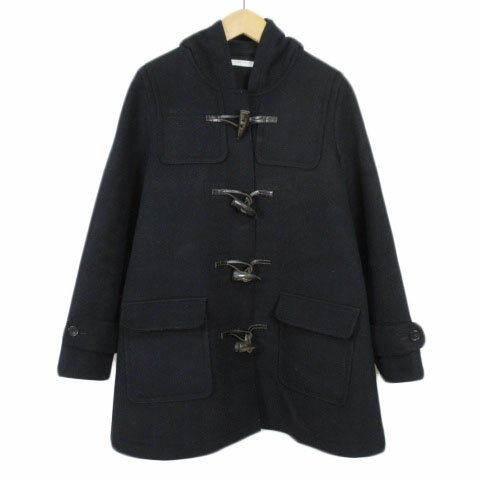 【中古】ユナイテッドアローズ UNITED ARROWS STYLE for LIVING ダッフルコート Aライン メルトン ウール S 紺 ネイビー レディース 【ベクトル 古着】 241014