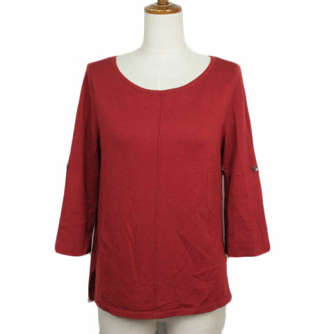 Three-Quarter Knit - 【中古】ニューヨーカー NEWYORKER セーター ニット スリット ロールアップ 五分そ ウール混 M 赤 レッド レディース 【ベクトル 古着】 201222 ベクトルプレミアム店