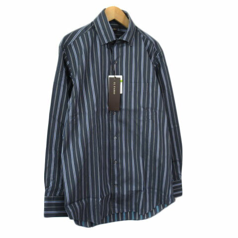 【中古】未使用品 イルファーロ IL FARO シャツ オープンカラー ストライプ 長袖 S チャコールグレー メンズ 【ベクトル 古着】 210214 ベクトルプレミアム店 3