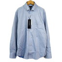 未使用品 イルファーロ IL FARO シャツ オープンカラー ドット 刺繍 長袖 L 青 ブルー メンズ  210217 ベクトルプレミアム店