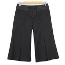 【中古】レイナクチュール REINA COUTURE パンツ クロップド タック 36 黒 ブラック レディース 【ベクトル 古着】 210325