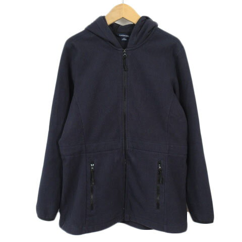 【中古】ランズエンド LANDS 039 END ジャケット フリース ジップアップ フード サーマチェック S 紺 ネイビー レディース 【ベクトル 古着】 241025