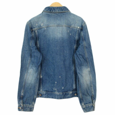 【中古】ティーディー Tee Dee ジャケット デニム Gジャン クラシュ加工 M 青 ブルー メンズ 【ベクトル 古着】 241027