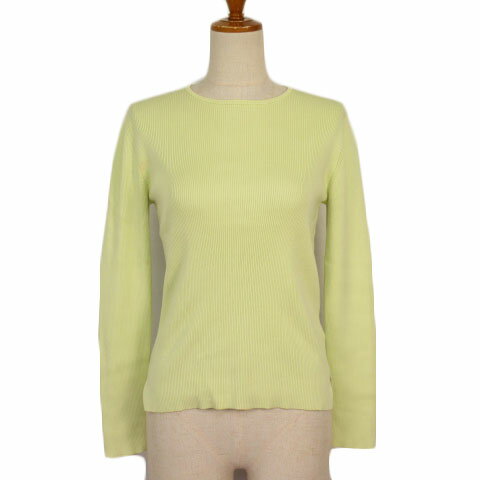 【中古】ユナイテッドアローズ UNITED ARROWS カットソー リブニット スリット 長袖 緑 グリーン レディース 【ベクトル 古着】 210424