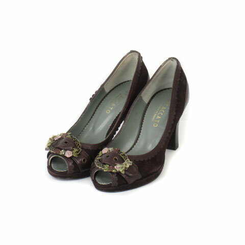  ���� �X�^�b�J�[�g STACCATO �p���v�X �I�[�v���g�D �X�J���b�v �t�����[ ���{�� �X�G�[�h ���U�[ 35 �� �u���E�� ���f�B�[�X  �x�N�g�� �Ò�  210422