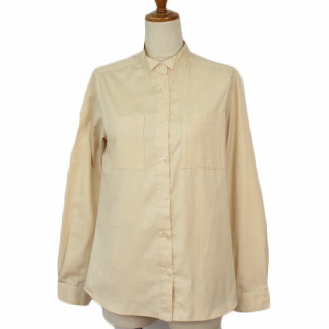 【中古】.fr フェリシモ シャツ ブラウス バンドカラー 長袖 MT ベージュ レディース 【ベクトル 古着】 210505