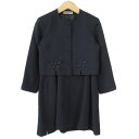 【中古】ジュンコシマダ JUNKO SHIMADA スーツ フォーマル ジャケット ノーカラー ワンピース ジャンパースカート 130 紺 ネイビー キッズ 【...