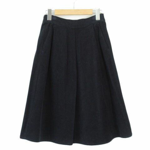 【中古】ショコラフィネローブ chocol raffine robe コーデュロイフレアスカート F 紺 ネイビー レディース 【ベクトル 古着】 210522