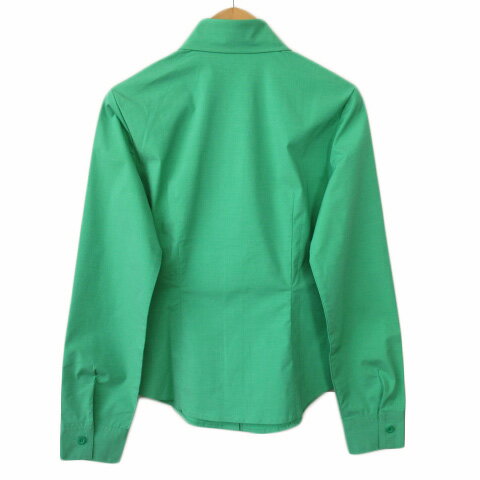 【中古】アンドレルチアーノ ANDRELUCIANO シャツ ブロード ストレッチ 長袖 緑 グリーン レディース 【ベクトル 古着】 211110