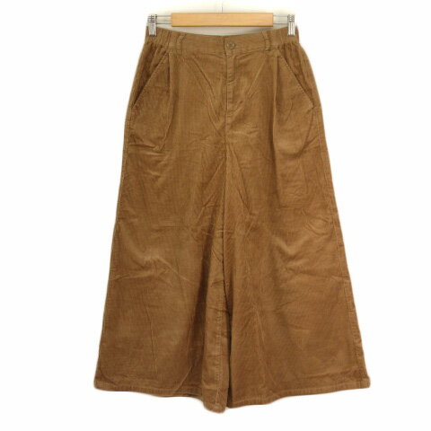 【中古】ゴールデンベア GOLDEN BEAR パンツ ワイド ガウチョ コーデュロイ 64 ベージュ キャメル レディース 【ベクトル 古着】 220104