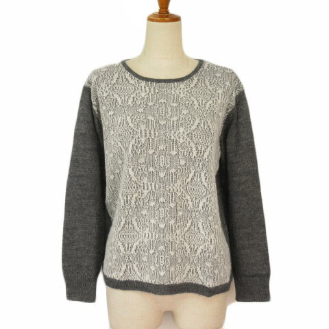 【中古】メルローズ クレール melrose CLAIRE セーター ニット モヘヤ ウール グレー レディース 【ベクトル 古着】 220106