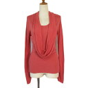 【中古】ビーシービージーマックスアズリア BCBGMAXAZRIA カットソー ニット 2点セット ドレープ タンクトップ シルク混 XS 赤 レッド レディー...