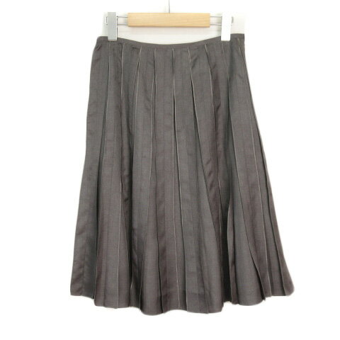 【中古】ランバン LANVIN スカート プリーツ パイピング シャイニー グレー 【ベクトル 古着】 220120 【中古】ランバン LANVIN スカート プリーツ パイピング シャイニー グレー 【ベクトル 古着】 220120