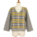 【中古】ハッシュパピー Hush Puppies ウールシャギーチェックプルオーバー M グレー レディース 【ベクトル 古着】 220216