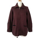 【中古】ユキコハナイ YUKIKO HANAI SPORT ジャケット ニット ジップアップ ウール L 茶 ブラウン レディース 【ベクトル 古着】 220317(4)