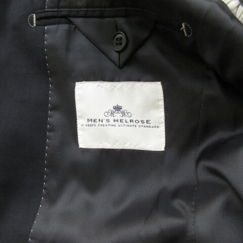 【中古】メンズメルローズ MEN'S MELROSE スーツ ジャケット パンツ ウール 3 紺 ネイビー メンズ 【ベクトル 古着】 220310