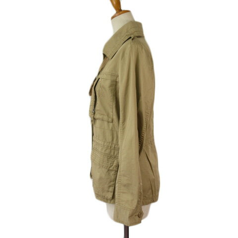 【中古】エディーバウアー EDDIE BAUER サファリジャケット コットン S ベージュ カーキ レディース 【ベクトル 古着】 220402