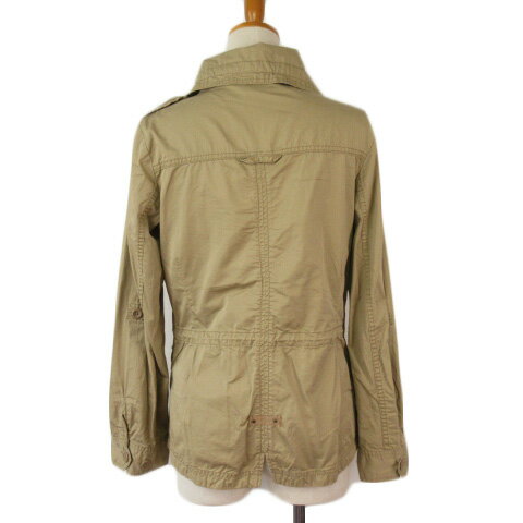 【中古】エディーバウアー EDDIE BAUER サファリジャケット コットン S ベージュ カーキ レディース 【ベクトル 古着】 220402