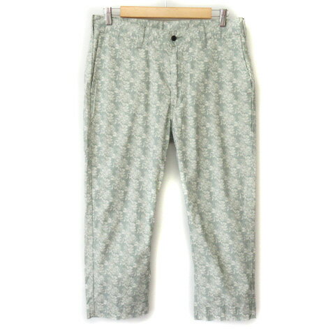 【中古】リー LEE 34267 パンツ クロップド 花柄 コットン L 青 ブルー レディース 【ベクトル 古着】 220717