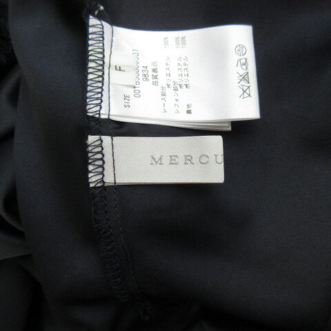 【中古】マーキュリーデュオ MERCURYDUO コードレースプリーツスカート F 紺 ネイビー レディース 【ベクトル 古着】 220807