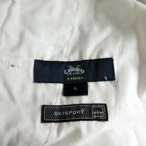 【中古】キャロウェイ CALLAWAY ゴルフ パンツ センタープレス テープ コットン L ベージュ メンズ 【ベクトル 古着】 220827