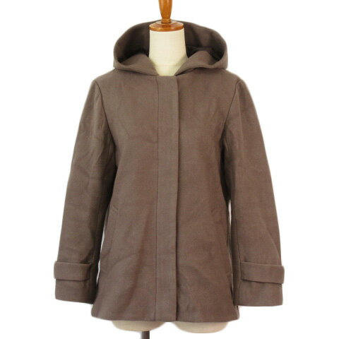 【中古】コムサイズム COMME CA ISM ジャケット ノーカラー フード 2way ウール混 9 茶 ブラウン レディース 【ベクトル 古着】 220904