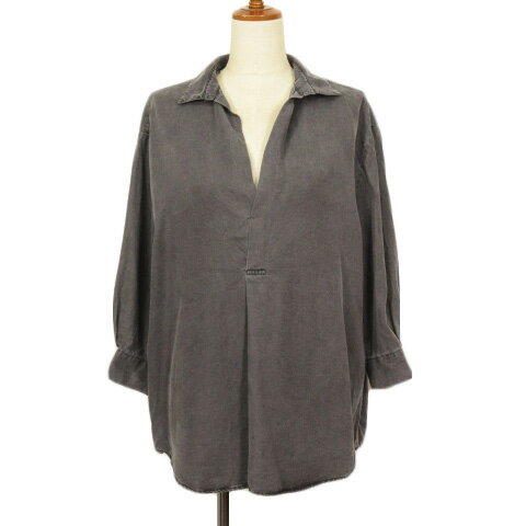【中古】ザラウーマン ZARA WOMAN ブラウス シャツ スキッパー リヨセル M グレー レディース 【ベクトル 古着】 221105