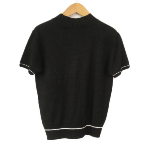 【中古】ロイスクレヨン Lois CRAYON カットソー ニット ハイネック ライン 半袖 M 黒 ブラック レディース 【ベクトル 古着】 221203