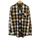 【中古】エルエルビーン L.L.BEAN シャツ ボタンダウン チェック 長袖 M 黒 ブラック ベージュ メンズ 【ベクトル 古着】 221210