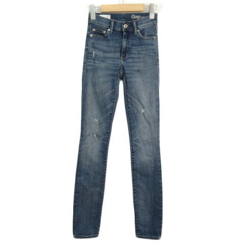 【中古】ギャップ GAP パンツ ジーンズ デニム スリム ストレート 22 青 ブルー レディース 【ベクトル 古着】 230107