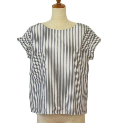 【中古】テチチ Te chichi カットソー ブラウス ストライプ フレンチスリーブ フリー 白 ホワイト レディース 【ベクトル 古着】 230118 【中古】テチチ Te chichi カットソー ブラウス ストライプ フレンチスリーブ フリー 白 ホワイト レディース 【ベクトル 古着】 230118