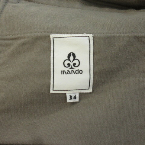 【中古】マンド mando パンツ ストレート コットン 34 グレージュ カーキ レディース 【ベクトル 古着】 230208
