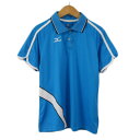 【中古】ミズノ MIZUNO ソフトテニス ゲームシャツ XL青 ブルー レディース 【ベクトル 古着】 230411