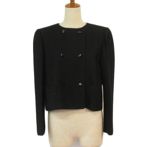 【中古】ピエールカルダン Pierre Cardin フォーマル ジャケット ノーカラー ダブル 11A3 黒 ブラック レディース 【ベクトル 古着】 230511 【中古】ピエールカルダン Pierre Cardin フォーマル ジャケット ノーカラー ダブル 11A3 黒 ブラック レディース 【ベクトル 古着】 230511