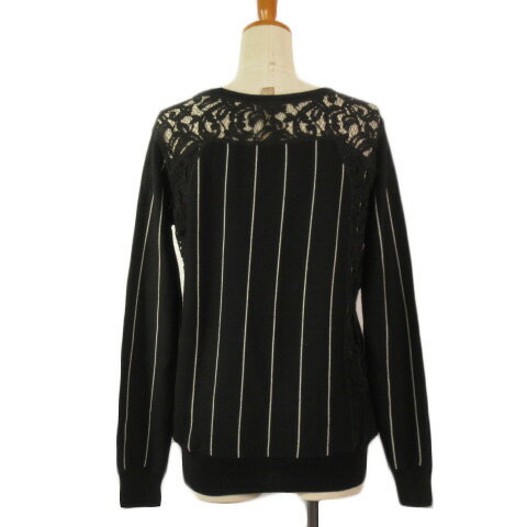 ブランド古着の買取販売ベクトルの【中古】レベッカミンコフ Rebecca Minkoff カットソー ニット ストライプ レース F 黒 ブラック レディース 【ベクトル 古着】 230513｜アングル3