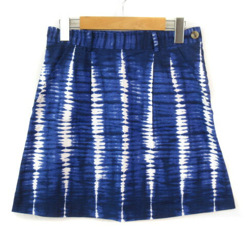 【中古】アーペーセー A.P.C. スカート 台形 タイダイ コットン XS 青 ブルー レディース 【ベクトル 古着】 230524