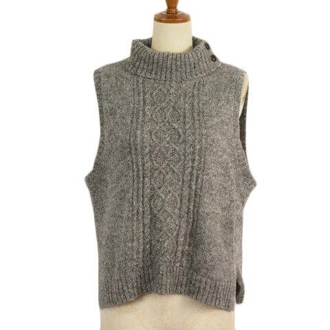 Turtleneck - 【中古】Branch m'. ブランチエム セーター ニット タートルネック ノースリーブ グレー レディース 【ベクトル 古着】 230524