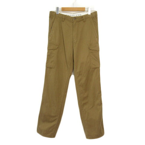 樂天商城 - 【中古】ランズエンド LANDS' END パンツ カーゴ ワーク コットン 82 茶 カーキ メンズ 【ベクトル 古着】 230704
