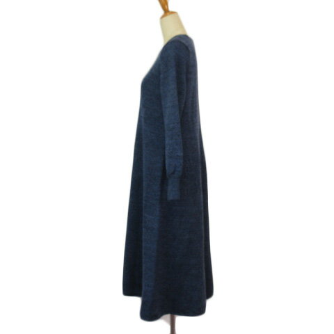 【中古】クリスチャンオジャール CHRISTIAN AUJARD ワンピース フレア ニット ウール混 9AT 青 ブルー レディース 【ベクトル 古着】 230802