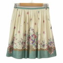 【中古】ロイスクレヨン Lois CRAYON スカート フレア タック 花柄 M アイボリー レディース 【ベクトル 古着】 230910