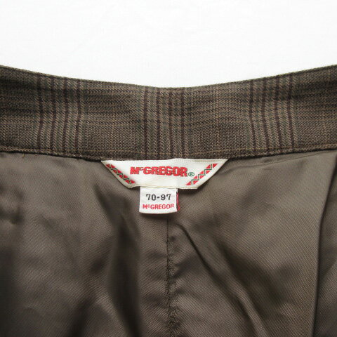 【中古】マックレガー マクレガー McGREGOR パンツ チェック セミフレア ウール 70-97 茶 ブラウン レディース 【ベクトル 古着】 230920
