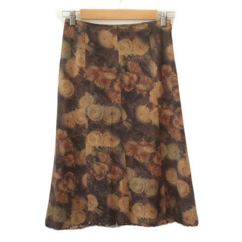 【中古】キャサリンロス KATHARINE ROSS スカート フレア 花柄 メロウ ウール MA 茶 ブラウン レディース 【ベクトル 古着】 231018