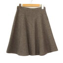 【中古】ミッシェルクラン MICHEL KLEIN Victorian Lambswool スカート フレア ボーダー ウール 38 グレー レディース 【ベク...