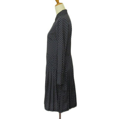 【中古】バナナリパブリック BANANA REPUBLIC シャツワンピース 小花柄 長袖 0 紺 ネイビー レディース 【ベクトル 古着】 240303